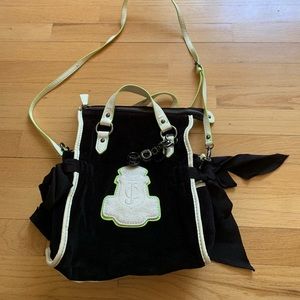 Juicy Couture Black and White Velvet Handbag